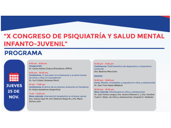 Programa del X Congreso de Psiquiatría y Salud Mental Infanto-Juvenil