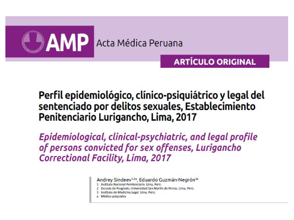Perfil epidemiológico, clínico-psiquiátrico y legal del sentenciado por delitos sexuales