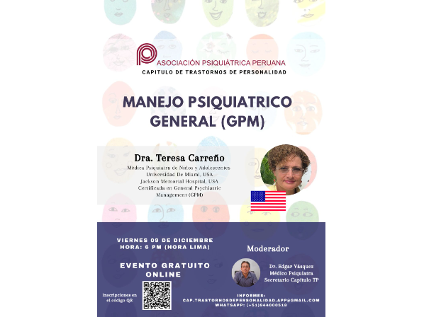 Manejo Psiquiátrico General, conferencia internacional este viernes 09